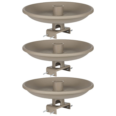 Farm Innovators Outdoor Plastic Heated Birdbath w/Deck Mount & Perch (3 Pack)