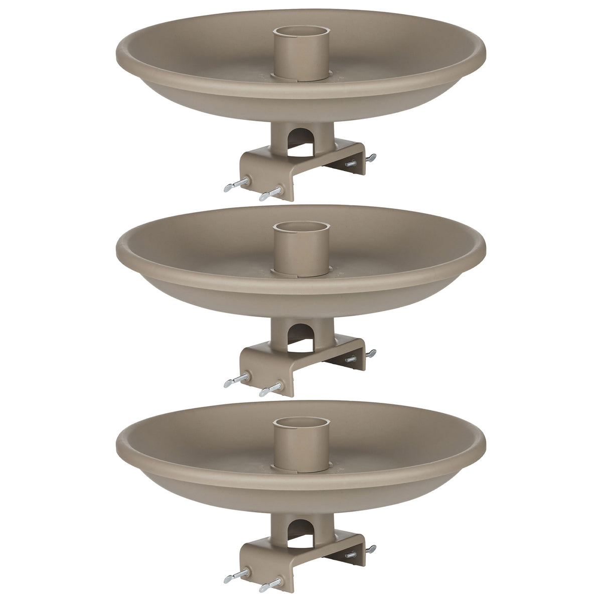 Farm Innovators Outdoor Plastic Heated Birdbath w/Deck Mount & Perch (3 Pack)