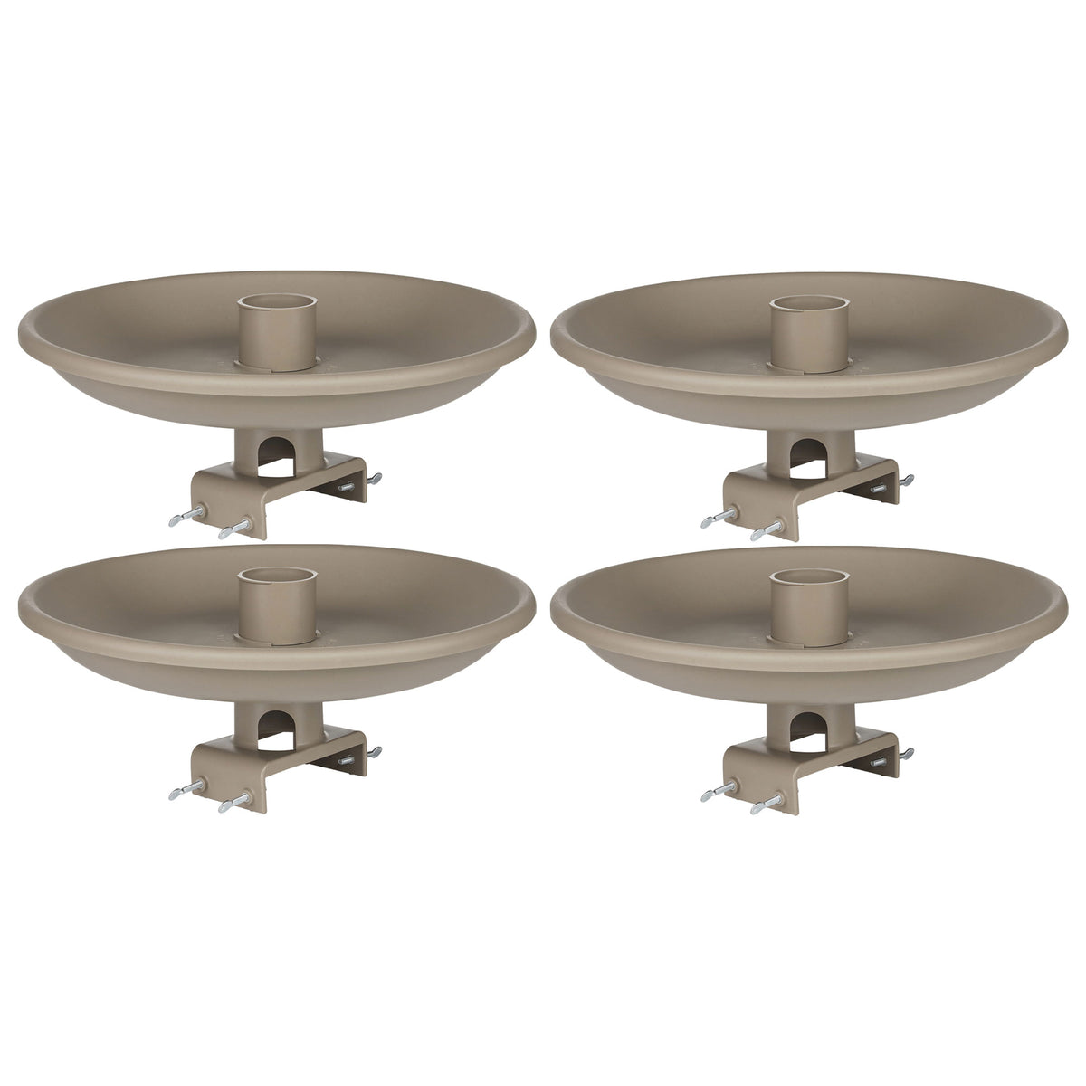Farm Innovators Outdoor Plastic Heated Birdbath w/Deck Mount & Perch (4 Pack)