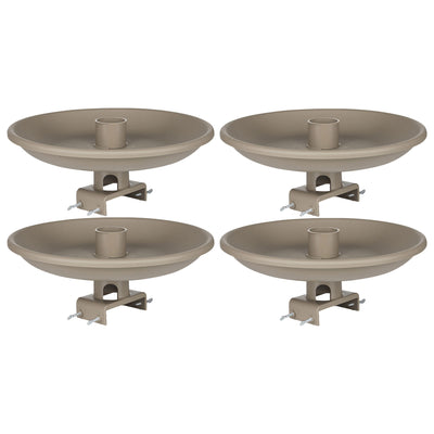 Farm Innovators Outdoor Plastic Heated Birdbath w/Deck Mount & Perch (4 Pack)