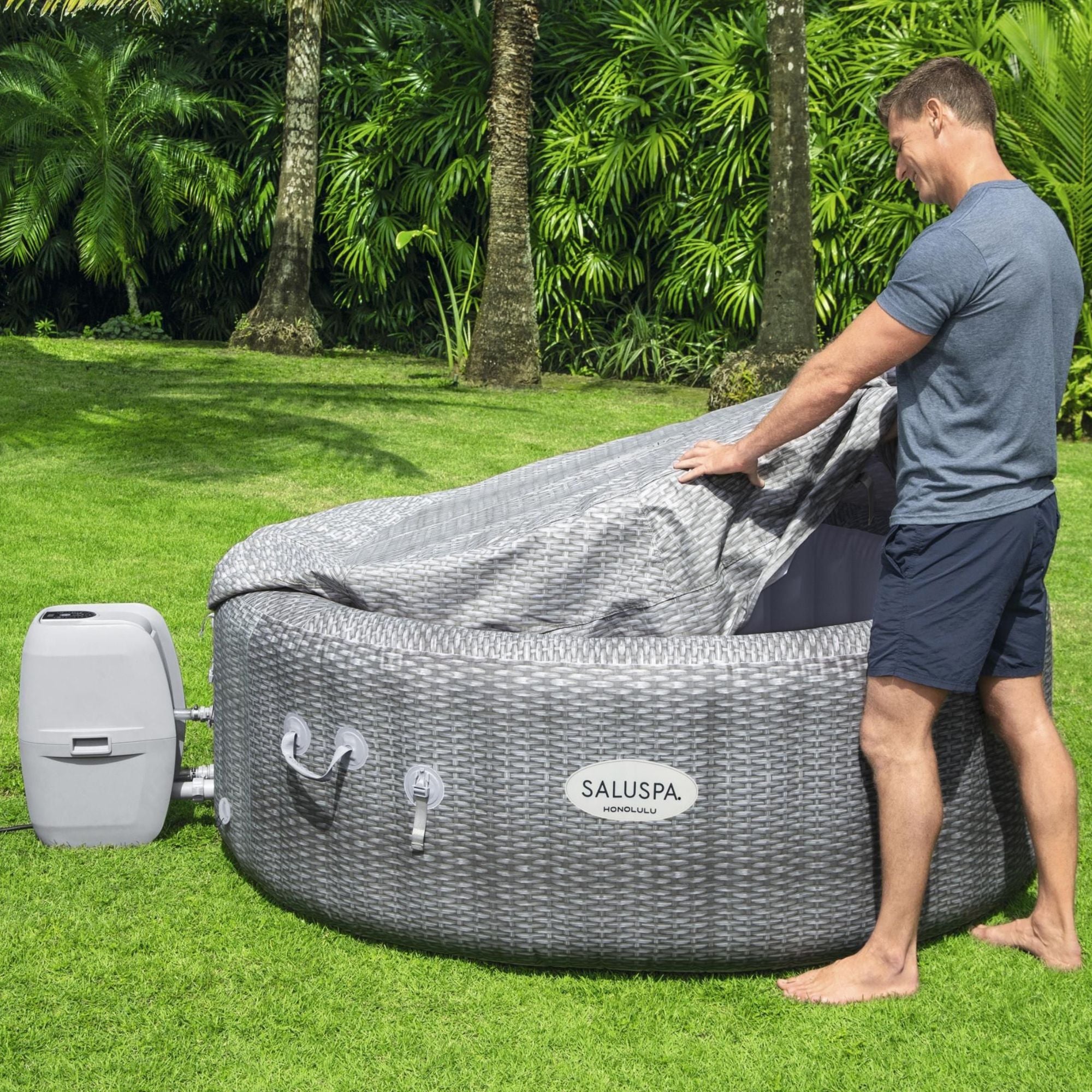 Bestway SaluSpa AirJet Honolulu Hot Tub and 3 Coleman Type VI Filter Cartridges - VMInnovations