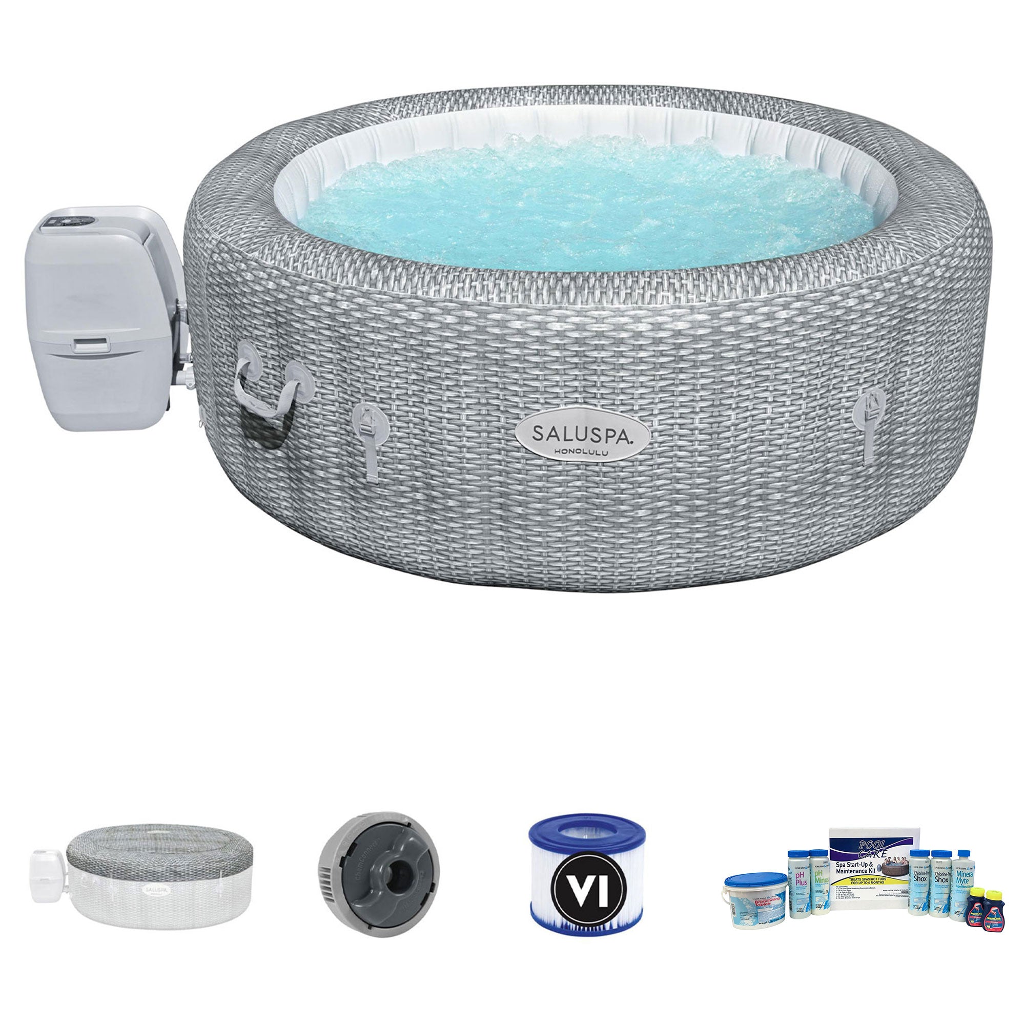 Bestway SaluSpa AirJet Honolulu Hot Tub and Pool Care 6 Month Spa Chemical Kit