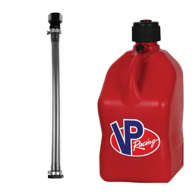 VP Racing Fuels 5 Gallon Utility Jug Can, Red + 14In Motorsport Container Hose