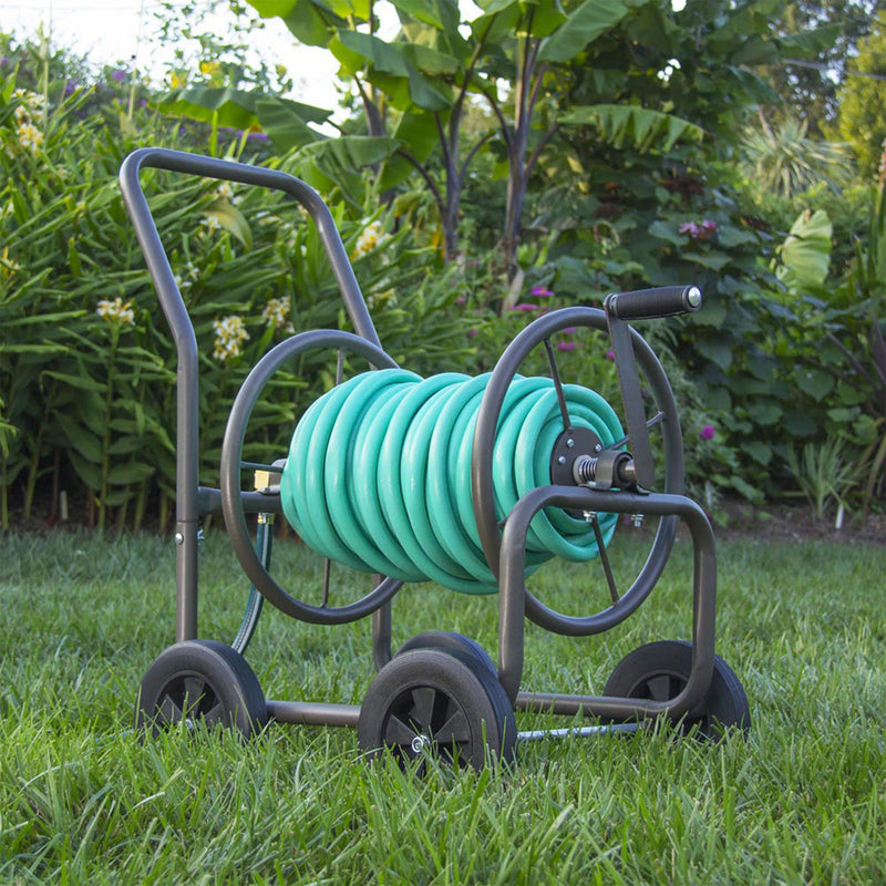 Liberty Garden 890 4 Wheel 200 Foot Steel Frame Water Hose Reel Cart (Open Box)