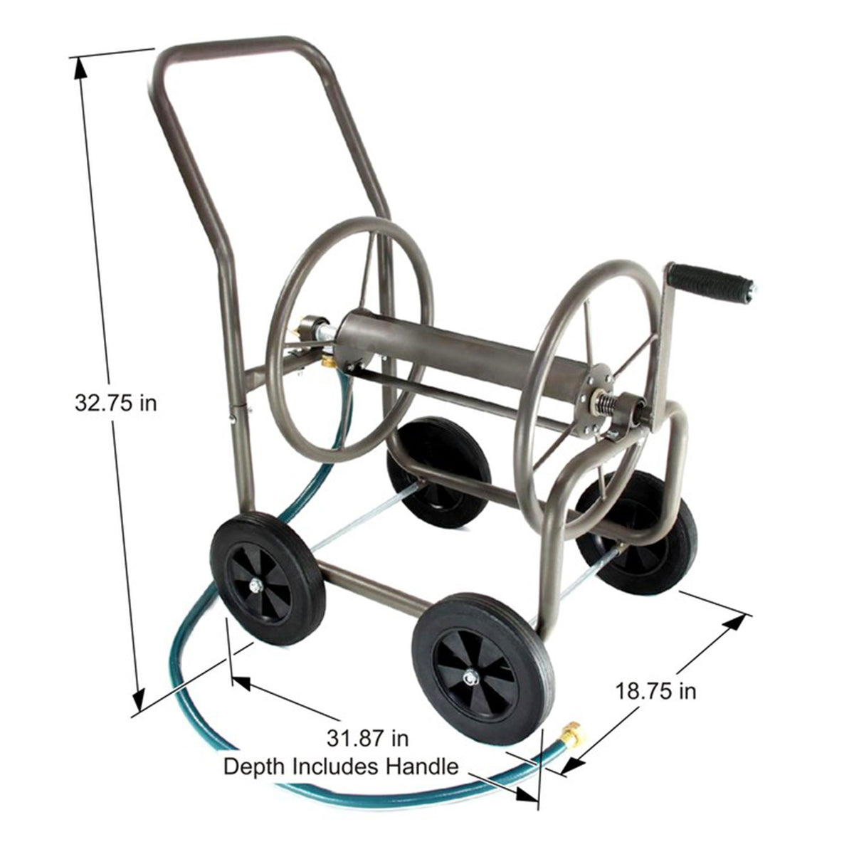 Liberty Garden 4 Wheel 200Ft Steel Frame Water Hose Reel Cart (For Parts)