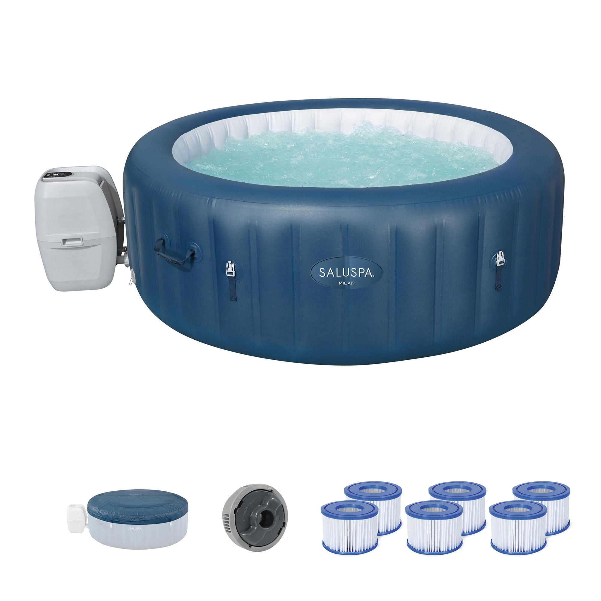 Bestway SaluSpa Milan Airjet Plus Hot Tub & Coleman Type VI Filter Cartridges, 6 - VMInnovations