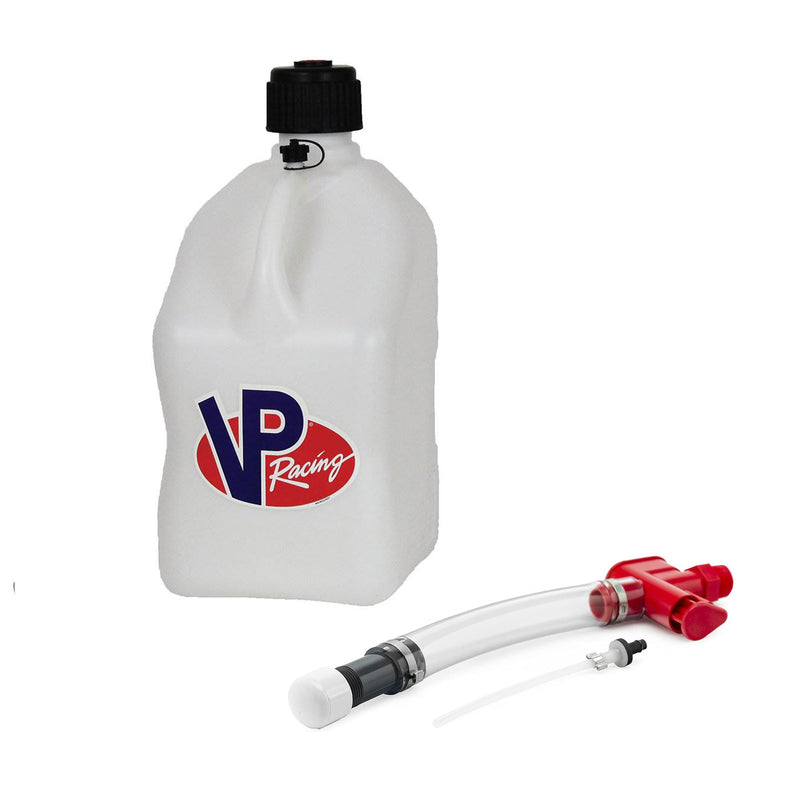 VP Racing Fuels No Spill Hose Control System with 5 Gallon Utility Jug, White