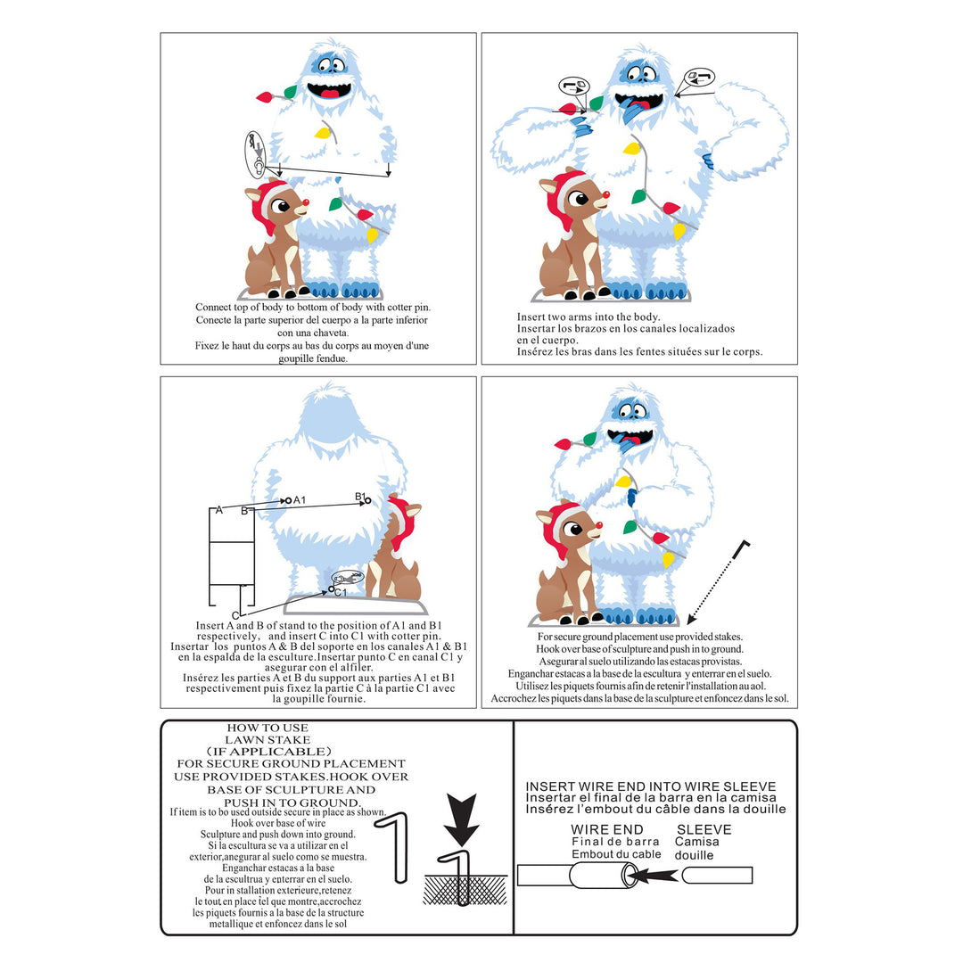 ProductWorks 32" Rudolph & Bumble Indoor/Outdoor Festive Decoration(Used) - VMInnovations