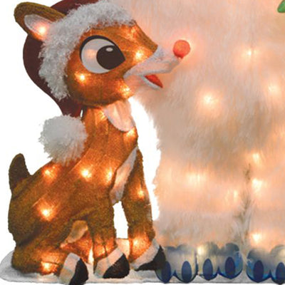 ProductWorks 32" Rudolph & Bumble Indoor/Outdoor Festive Decoration(Used)