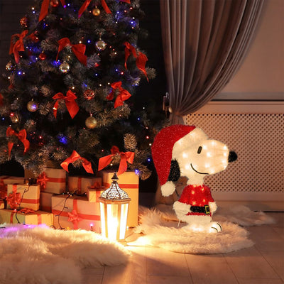 ProductWorks 18 Inch Pre-Lit LED Snoopy Santa Holiday Decoration (Open Box) - VMInnovations