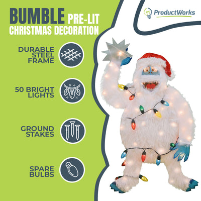 Pre-Lit Bumble Holiday Indoor/Outdoor Festive Decoration (Used)