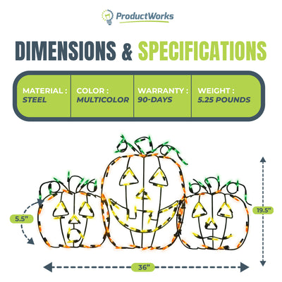 ProductWorks Pro-Line LED Animation Jack-O-Lanterns Halloween Yard Decoration
