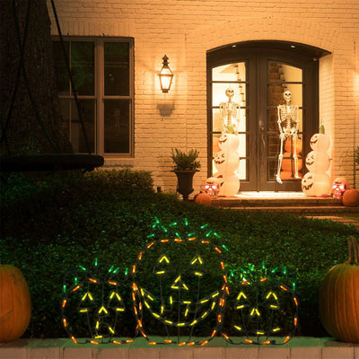 ProductWorks Pro-Line LED Animation Jack-O-Lanterns Halloween Yard Decoration