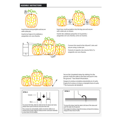 ProductWorks Pro Line LED Jack-O-Lanterns Halloween Yard Decoration (2 Pack) - VMInnovations