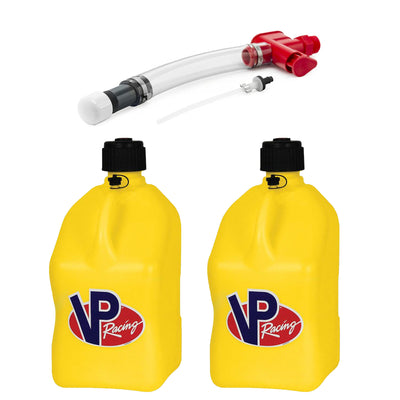 VP Racing Fuels No Spill Fuel Hose Control with 5 Gal Racing Utility Jug, Yellow