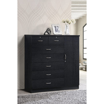 Hodedah Import Jumbo Chest of 7 Drawers with 2 Locks and Hanging Rod (Used)