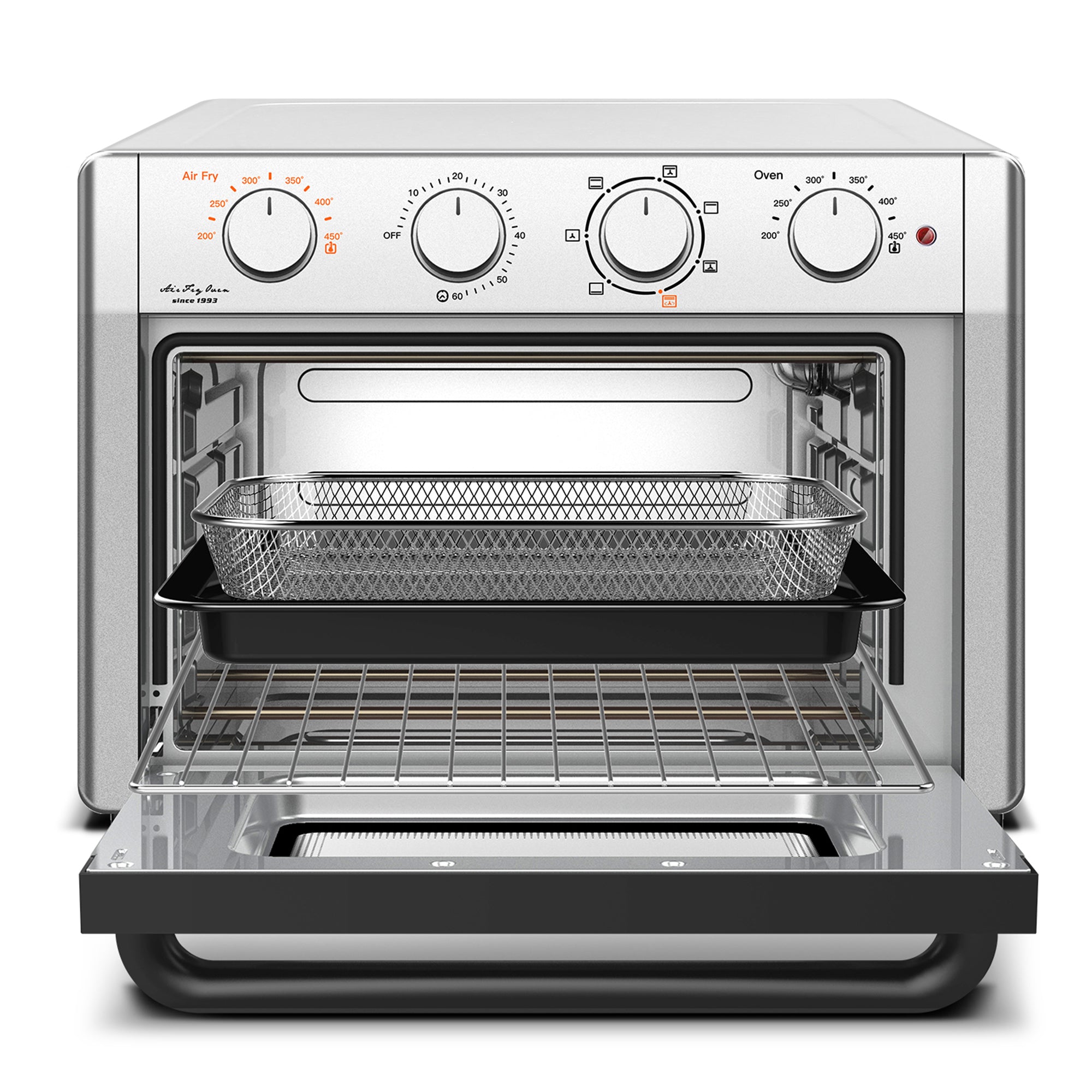 WEESTA KA23W 24 Quart Large Countertop Air Fryer Convection Oven Combo, Silver