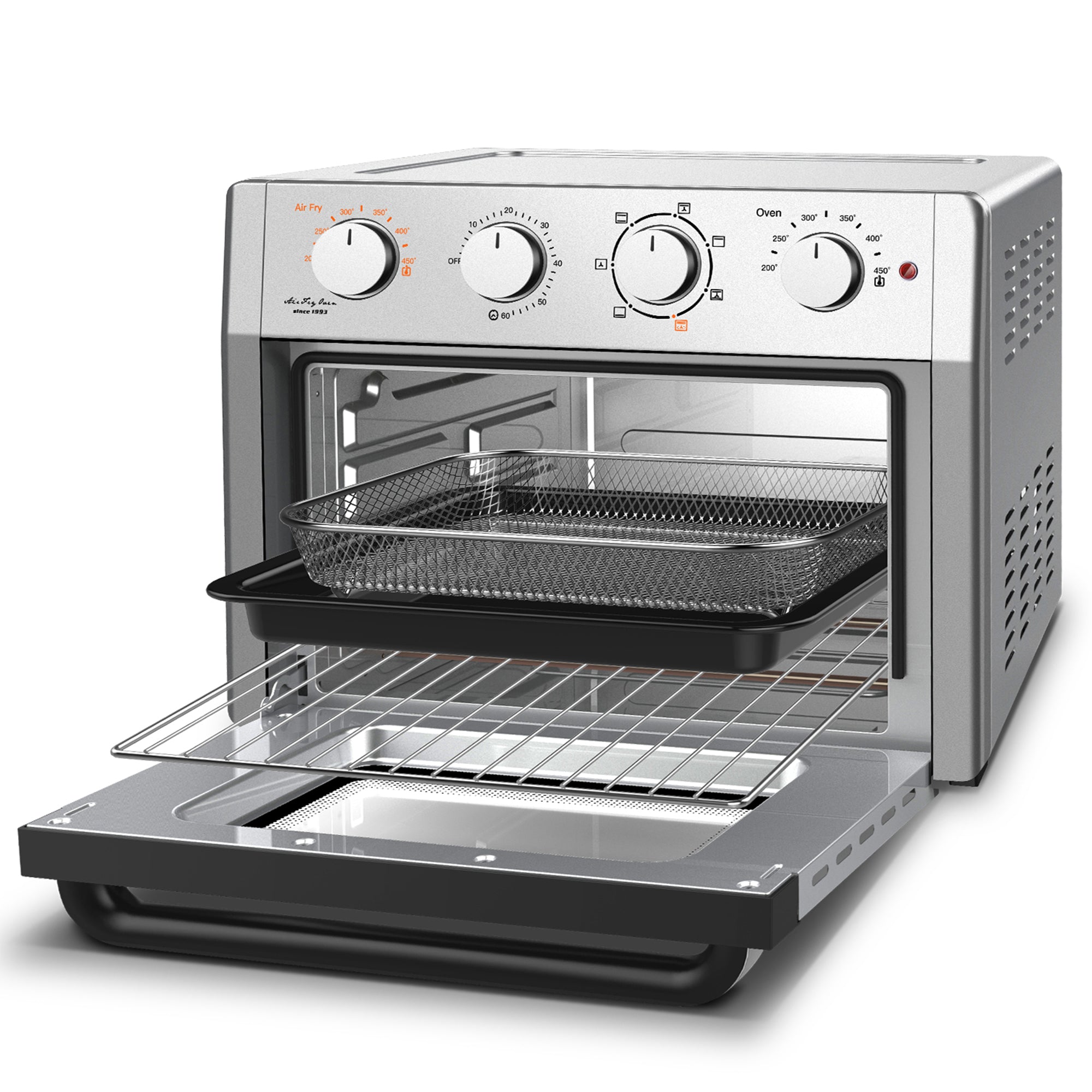 WEESTA KA23W 24 Quart Large Countertop Air Fryer Convection Oven Combo, Silver