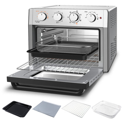 WEESTA KA23W 24 Quart Large Countertop Air Fryer Convection Oven Combo, Silver