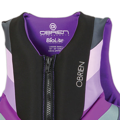 O'Brien Focus Life Jacket Safety Floatation Vest for Women, Black/Purple, Small - VMInnovations