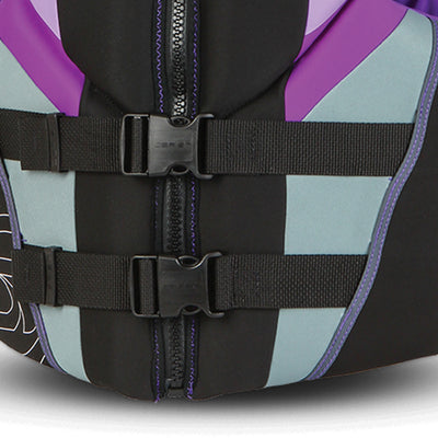O'Brien Focus Life Jacket Safety Floatation Vest for Women, Black/Purple, Small - VMInnovations