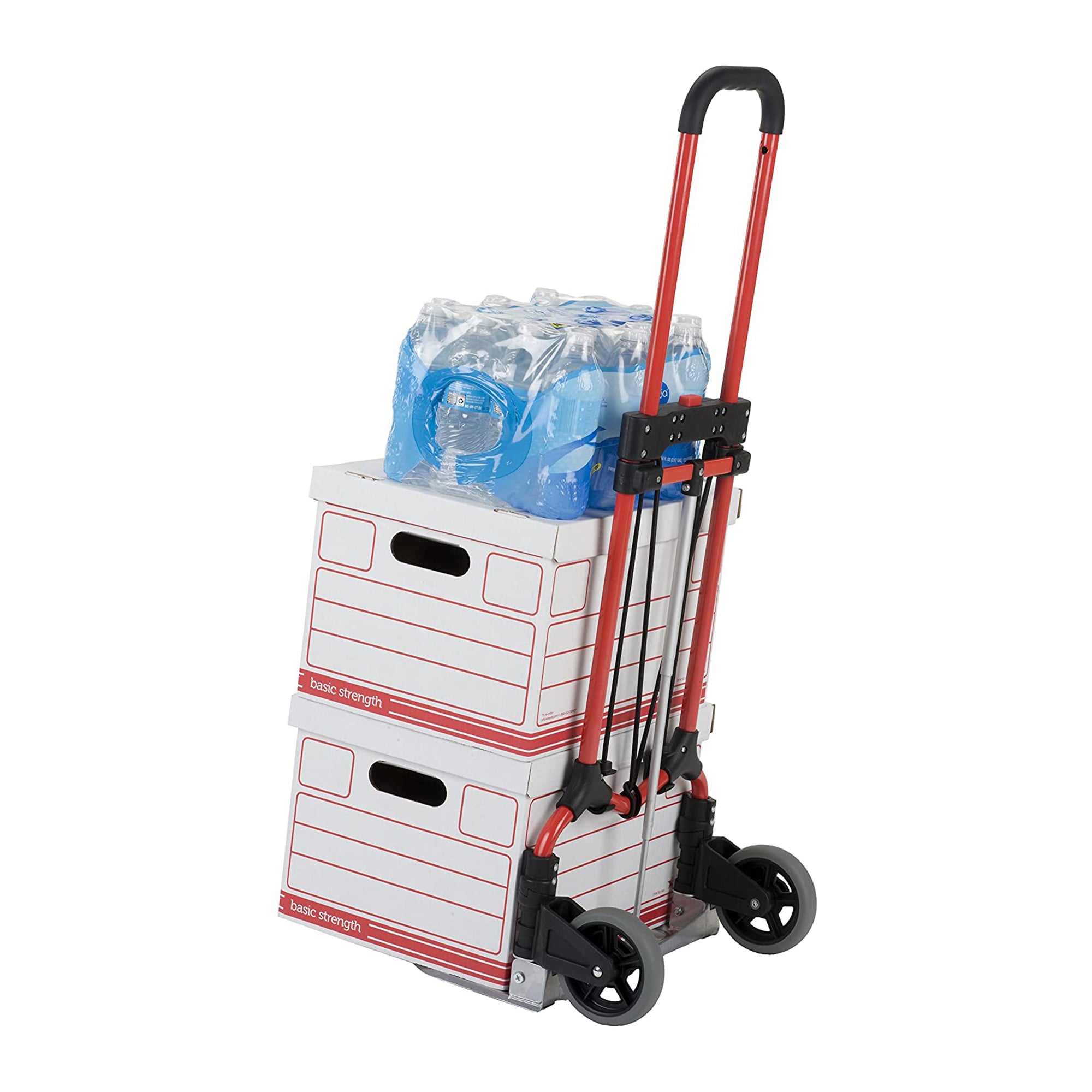 Magna Cart Personal MCI Folding Steel Hand Truck, 160 Pound Capacity, Red/Silver - VMInnovations