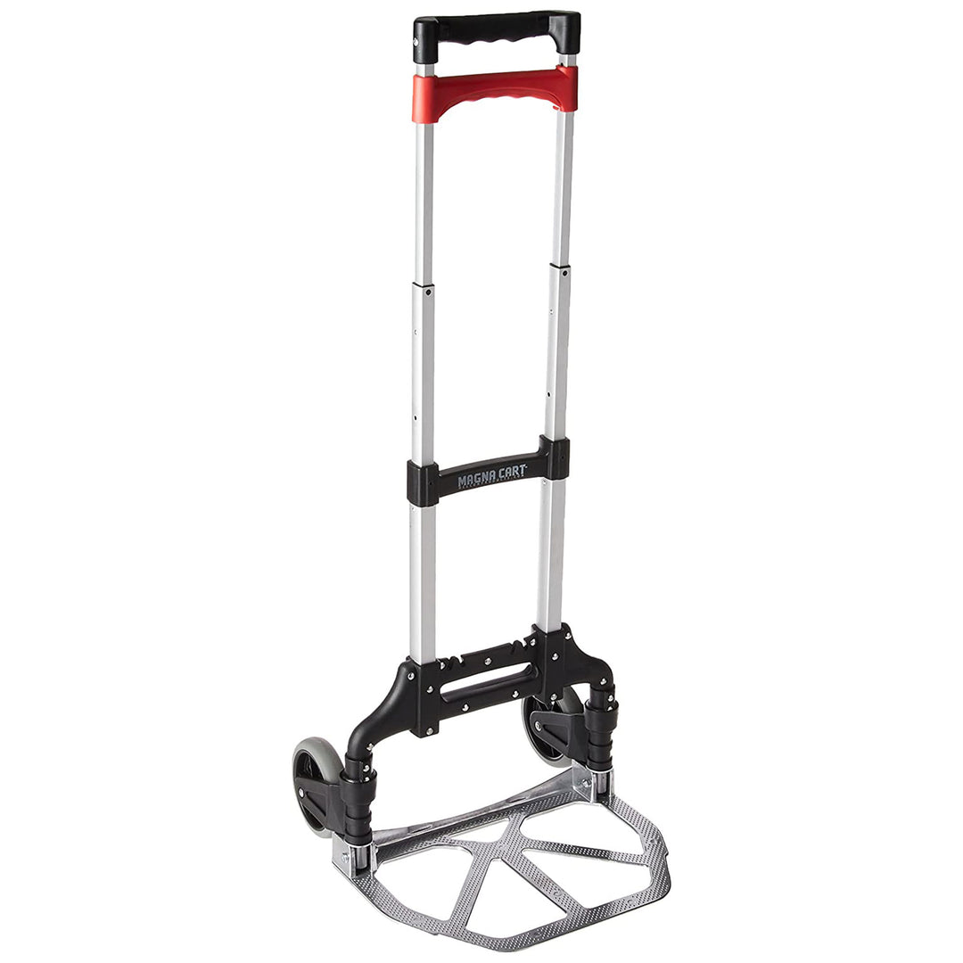 Magna Cart Personal MCX Folding Aluminum Hand Truck, 150lb Capacity, Black/Red