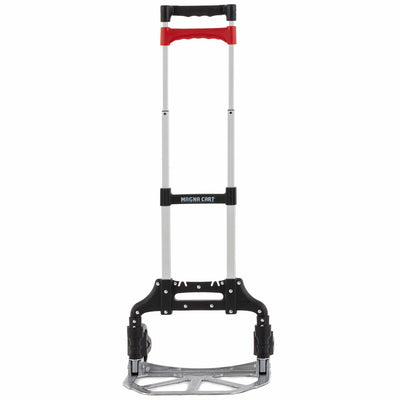 Magna Cart Personal MCX Folding Aluminum Hand Truck, 150lb Capacity, Black/Red - VMInnovations