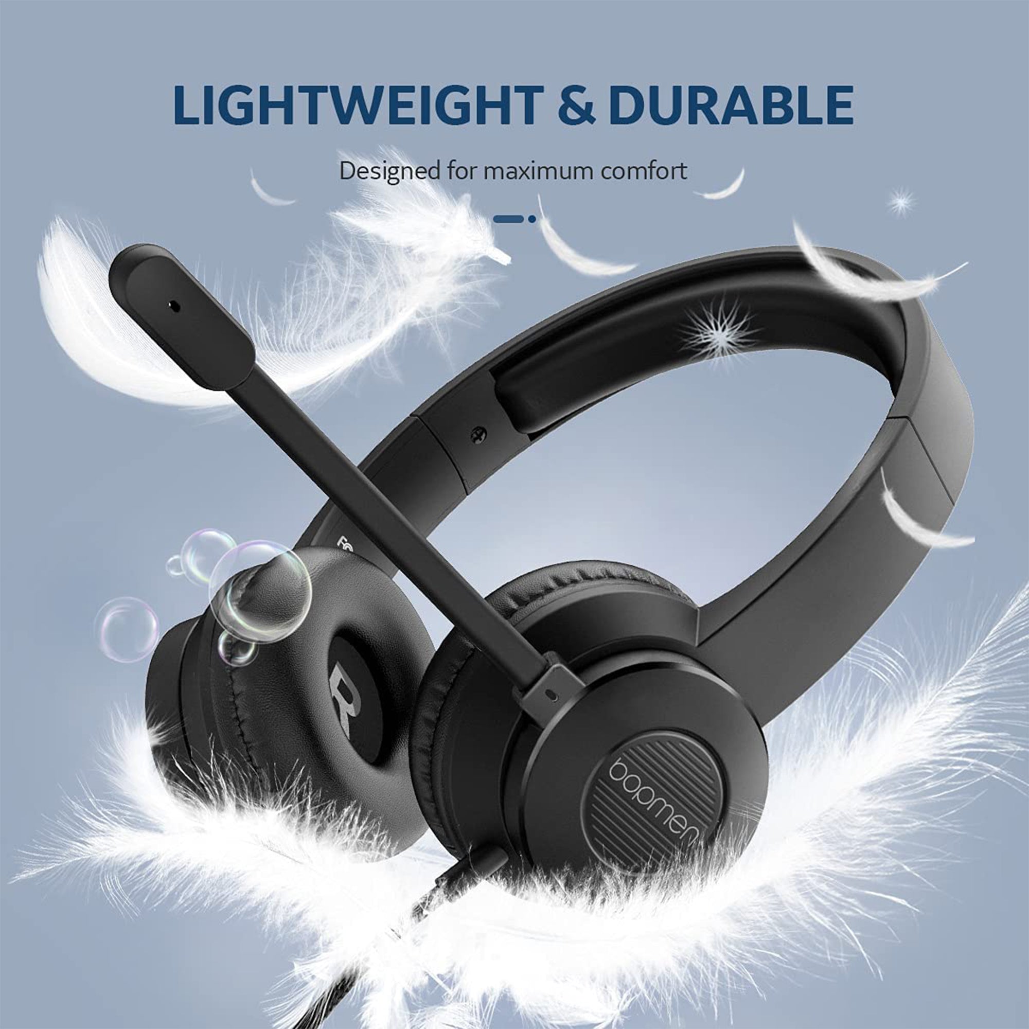 EKSA RGB USB Gaming Headset, Gray, and S100 Headphone with Microphone, Black