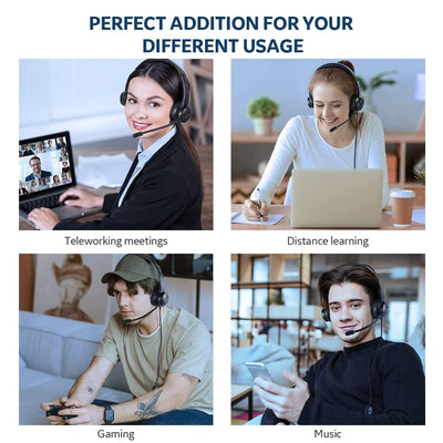 S100 Adjustable Microphone PC Headset with OneOdio A70 Bluetooth Headphones - VMInnovations