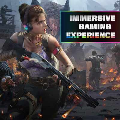 T8 USB Gaming Headset Wired Over Ear Gaming Headphones with RGB Lights