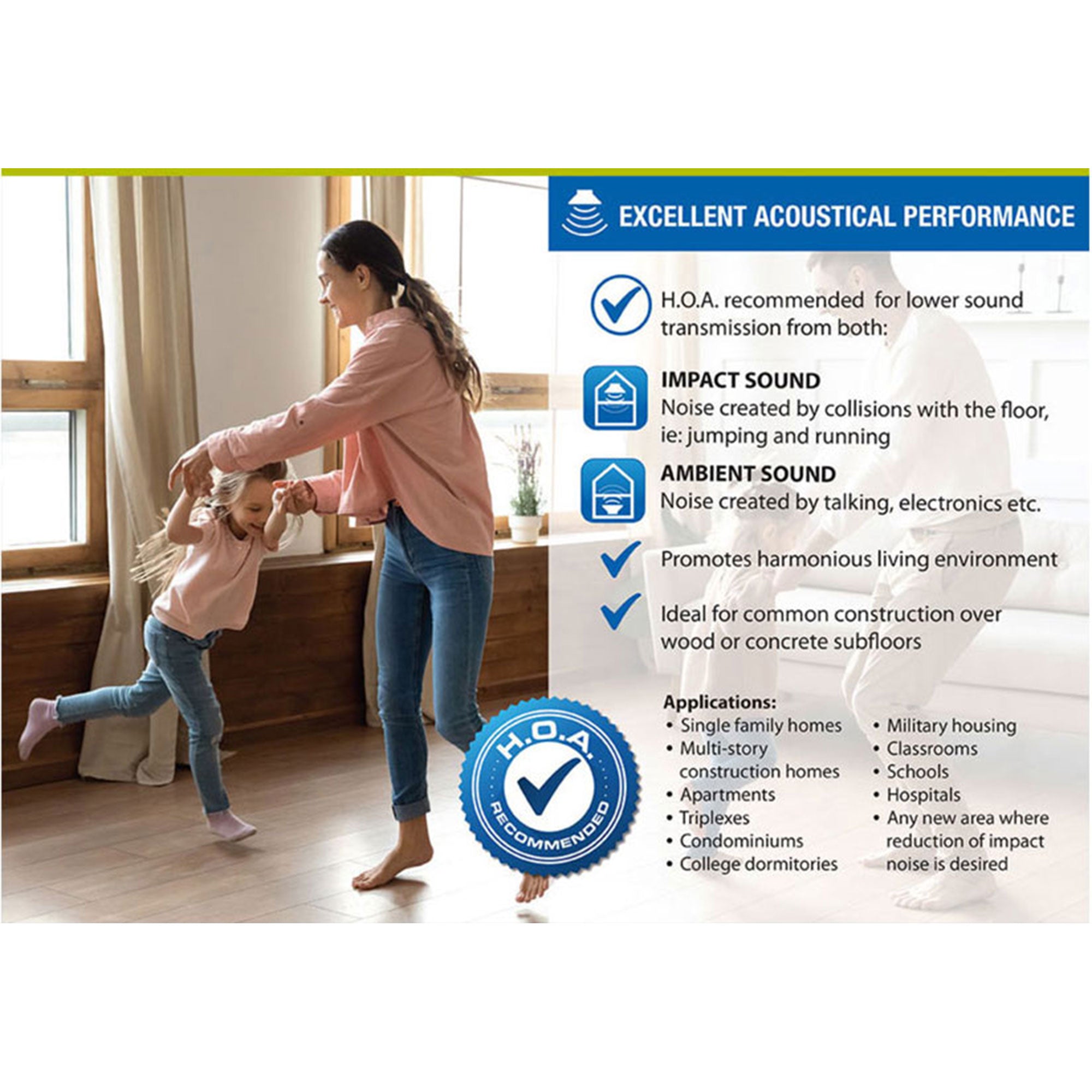QuietWalk Plus QW360PLUS 6 x 60 Foot Hardwood and Vinyl Plank Floor Underlayment