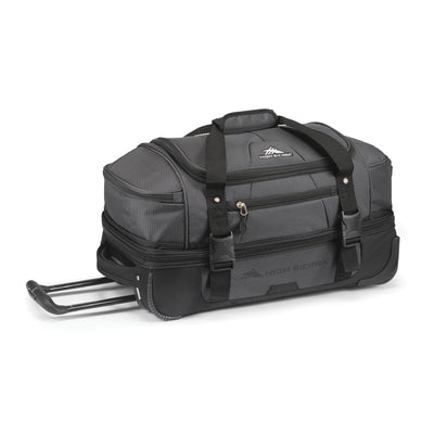 High Sierra Fairlead 22 Inch Drop Bottom Wheeled Duffel Bag with Handle, Mercury