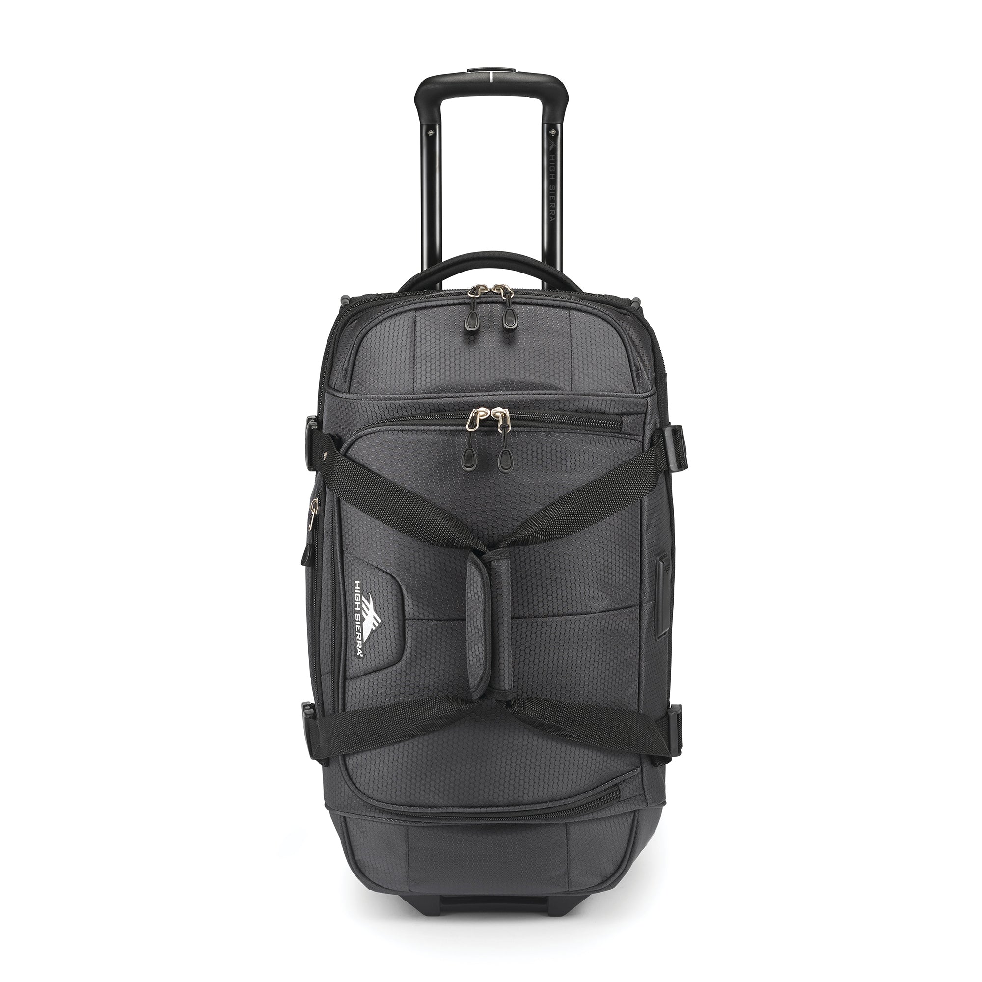 High Sierra Fairlead 22 Inch Drop Bottom Wheeled Duffel Bag with Handle, Mercury