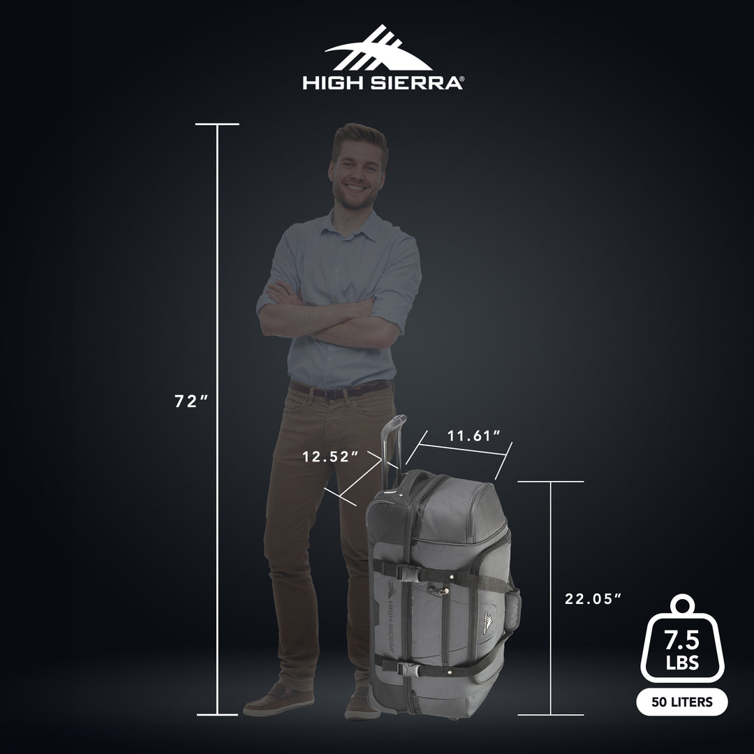 High Sierra Fairlead 22 in Drop Bottom Wheeled Duffel Bag with Handle (Used) - VMInnovations