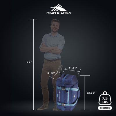 High Sierra Fairlead 22" Drop Bottom Wheeled Duffel Bag w/ Handle (Used) - VMInnovations