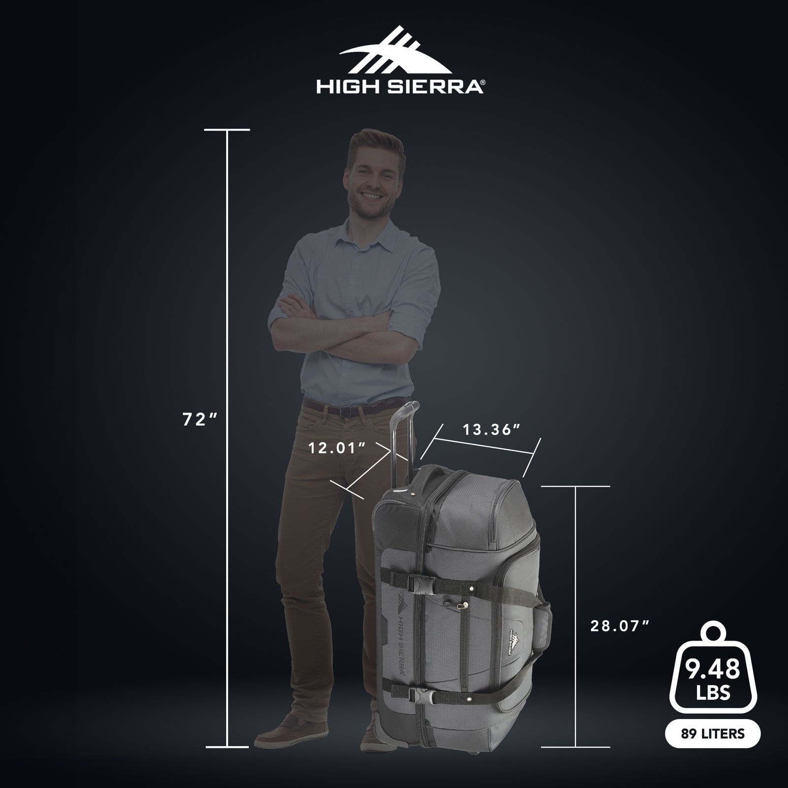 Fairlead 28in Drop Bottom Wheeled Duffel Bag with Handle,Mercury (Open Box) - VMInnovations
