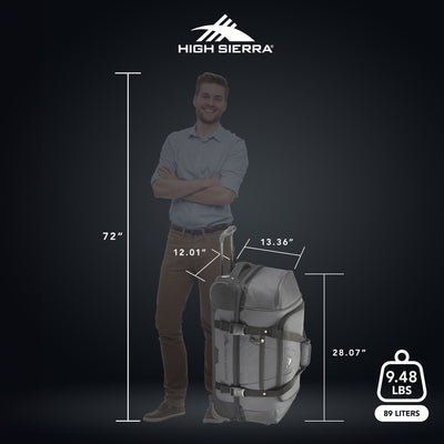 Fairlead 28in Drop Bottom Wheeled Duffel Bag with Handle,Mercury (Open Box) - VMInnovations