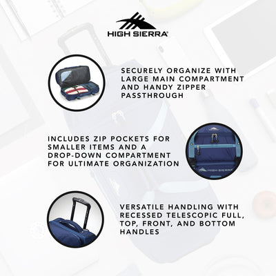 High Sierra Fairlead 28" Drop Bottom Wheeled Duffel Bag w/ Handle (Open Box) - VMInnovations