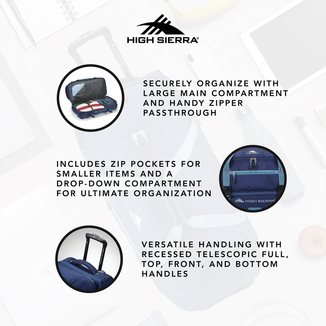 High Sierra Fairlead 28" Drop Bottom Wheeled Duffel Bag w/ Handle (Used) - VMInnovations