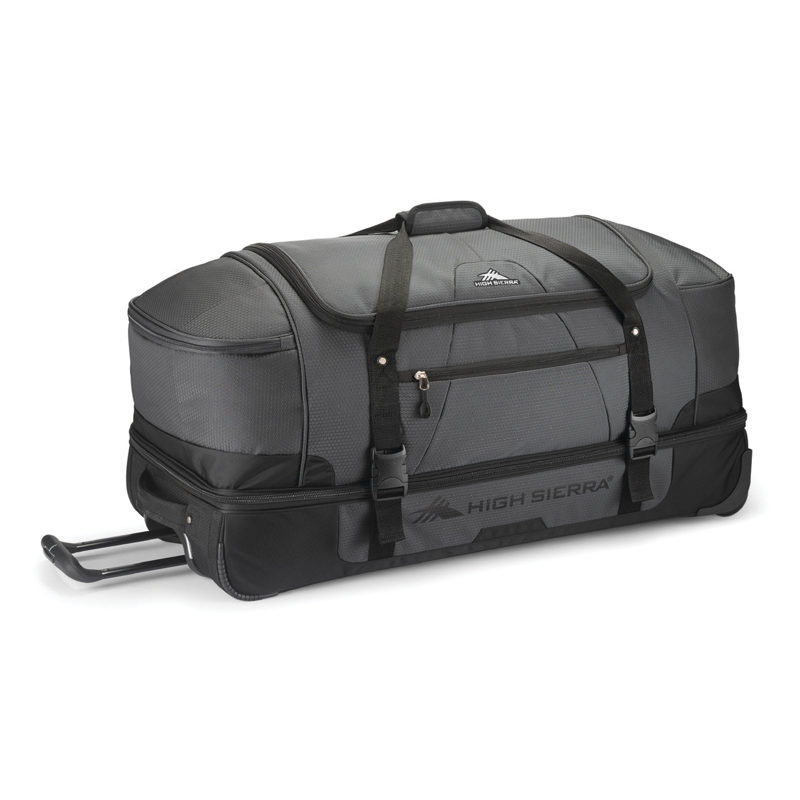 High Sierra 34 in Drop Bottom Wheeled Duffel Bag w/Handle, Mercury (Open Box) - VMInnovations