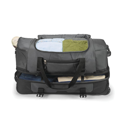 High Sierra 34 in Drop Bottom Wheeled Duffel Bag w/Handle, Mercury (Open Box) - VMInnovations