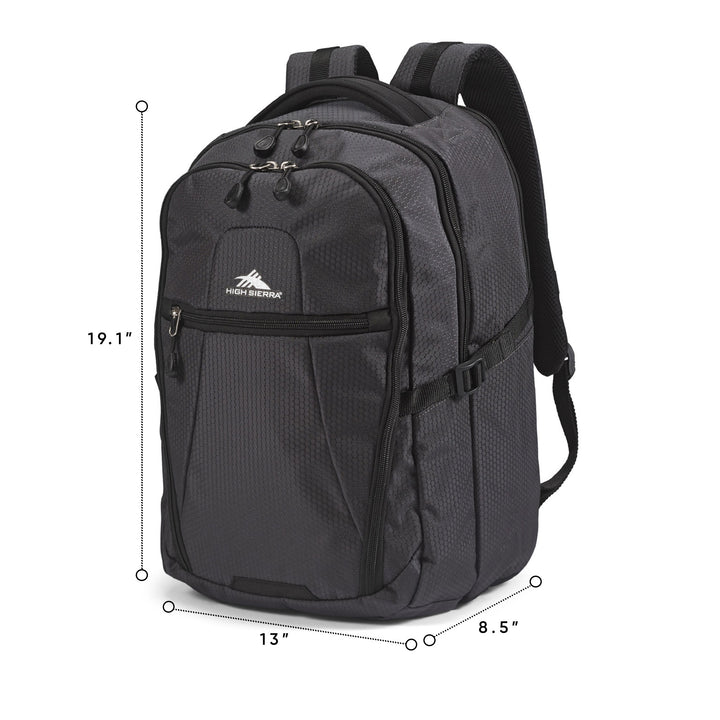 High Sierra Fairlead Computer Laptop Travel Backpack w/ Zipper Closure(Open Box) - VMInnovations