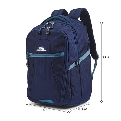 High Sierra Fairlead Computer Laptop Backpack w/Zipper Closure, Blue(Used)