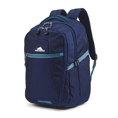High Sierra Fairlead Computer Laptop Travel Backpack with Zipper Closure, Blue - VMInnovations