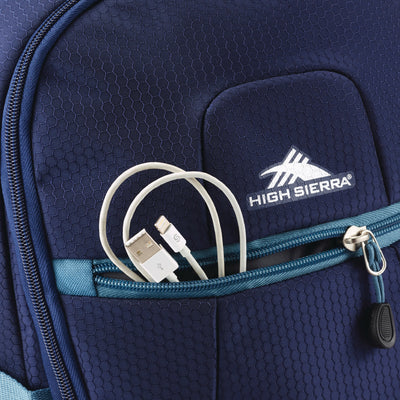High Sierra Fairlead Computer Laptop Travel Backpack with Zipper Closure, Blue - VMInnovations