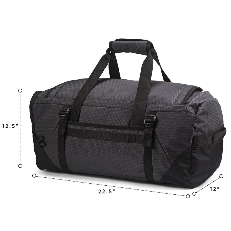 Fairlead Zipper Closure Travel Duffel Backpack with Handle, Black (Used)