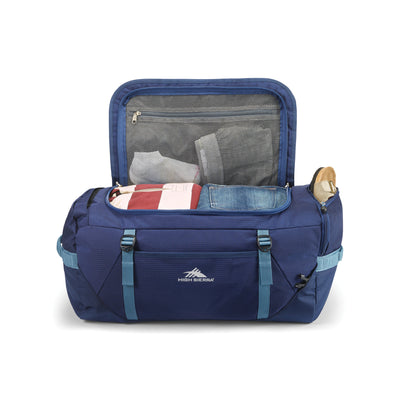 High Sierra Fairlead Zipper Closure Travel Duffel Backpack with Handle, Blue