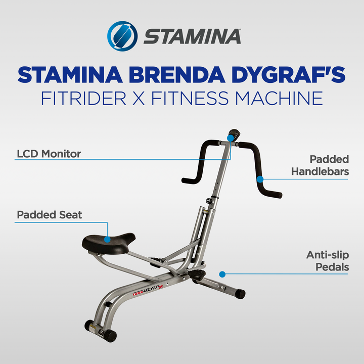 Stamina Products 25-1113 Brenda DyGraf FitRider X Machine w/ Electronic Monitor - VMInnovations