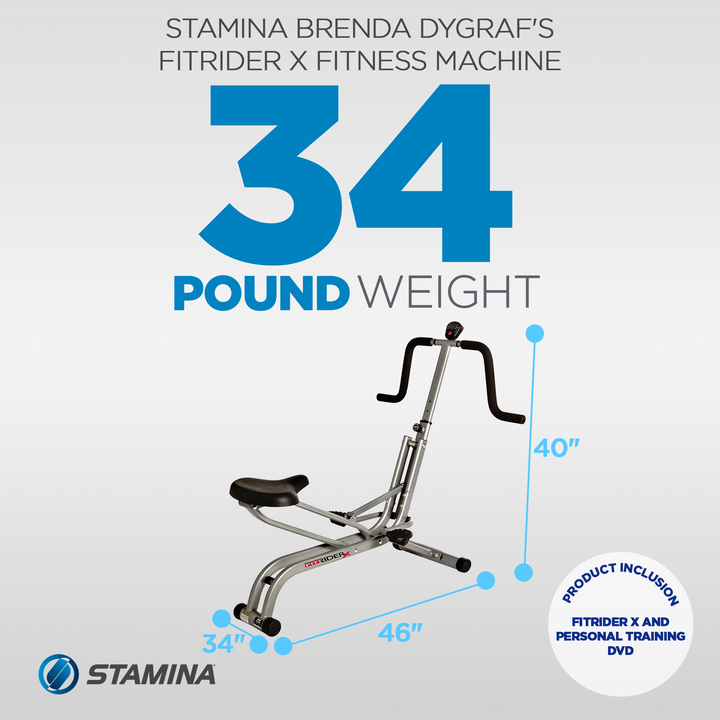 Stamina Products 25-1113 Brenda DyGraf FitRider X Machine w/ Electronic Monitor - VMInnovations